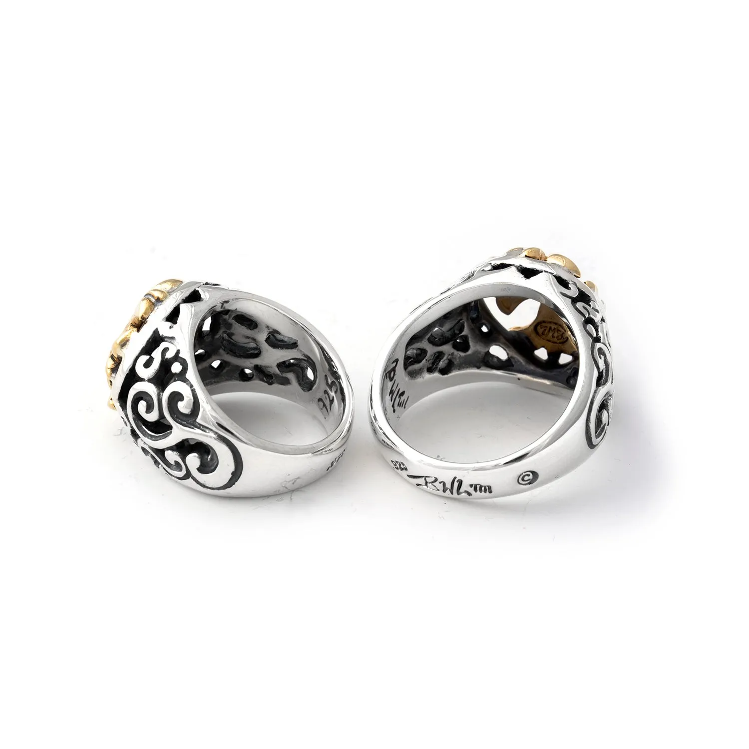 Open Wave Ring with "GOTHIC CROSS" Top
