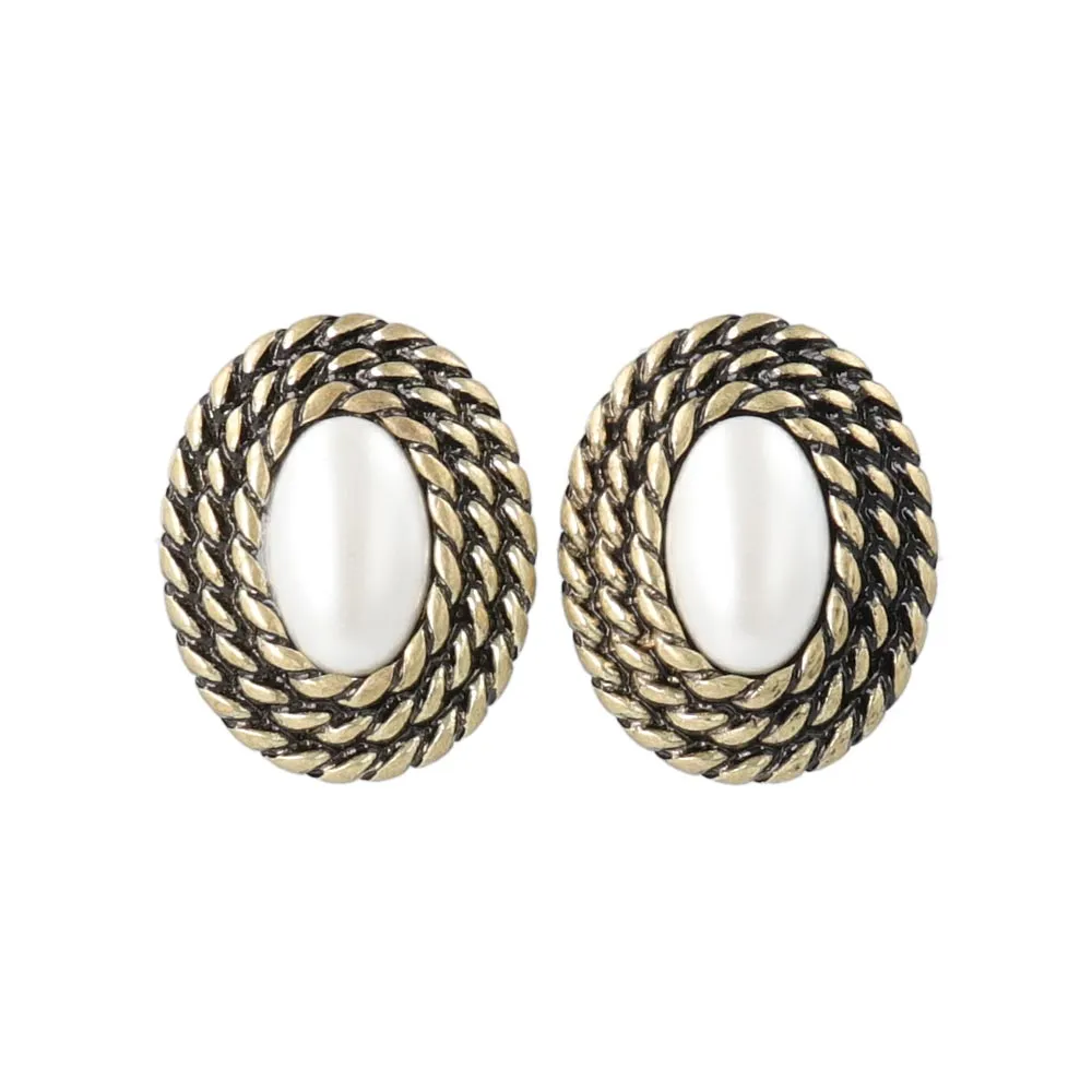 Oval Padded Clip On Earrings