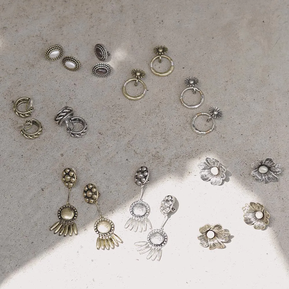 Oval Padded Clip On Earrings