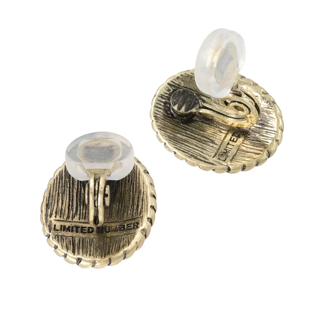 Oval Padded Clip On Earrings