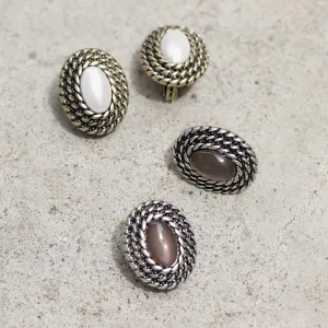 Oval Padded Clip On Earrings