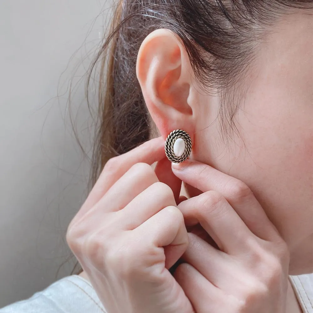 Oval Padded Clip On Earrings