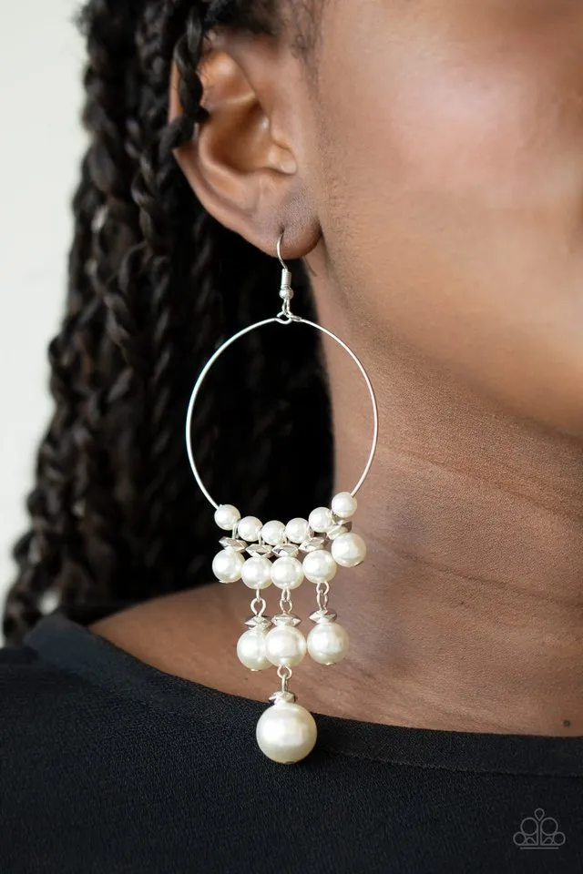 Paparazzi Earring ~ Working The Room - White