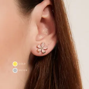 Parker sakura cherry blossom flower stud earrings