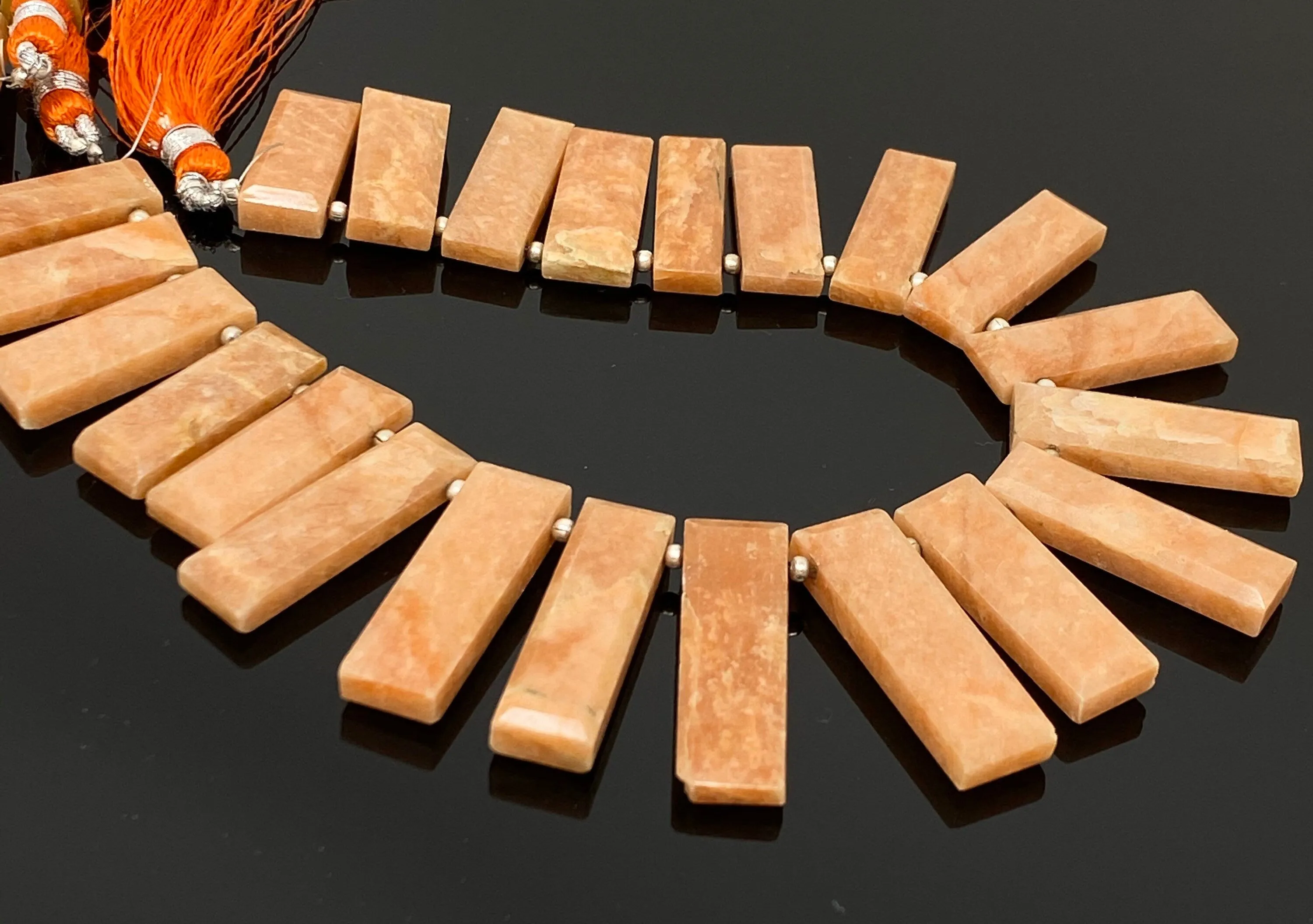 Peach Amazonite Gemstone Beads, Jewelry Supplies forJewelry Making, Wholesale Beads, Bulk Beads, 9” Strand/ 21 Pcs