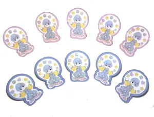 Precious Moments Clowns Cake Toppers or Cupcake Party Rings 5 CT Pink or Blue
