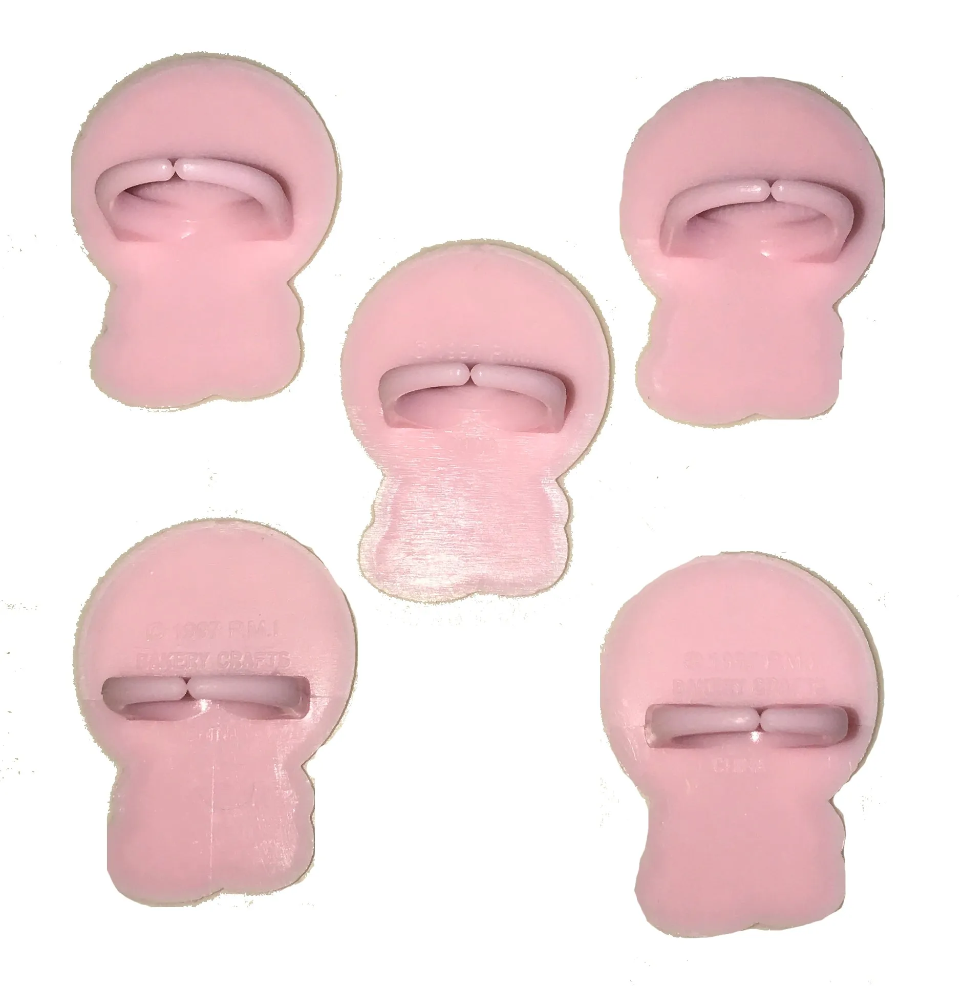 Precious Moments Clowns Cake Toppers or Cupcake Party Rings 5 CT Pink or Blue