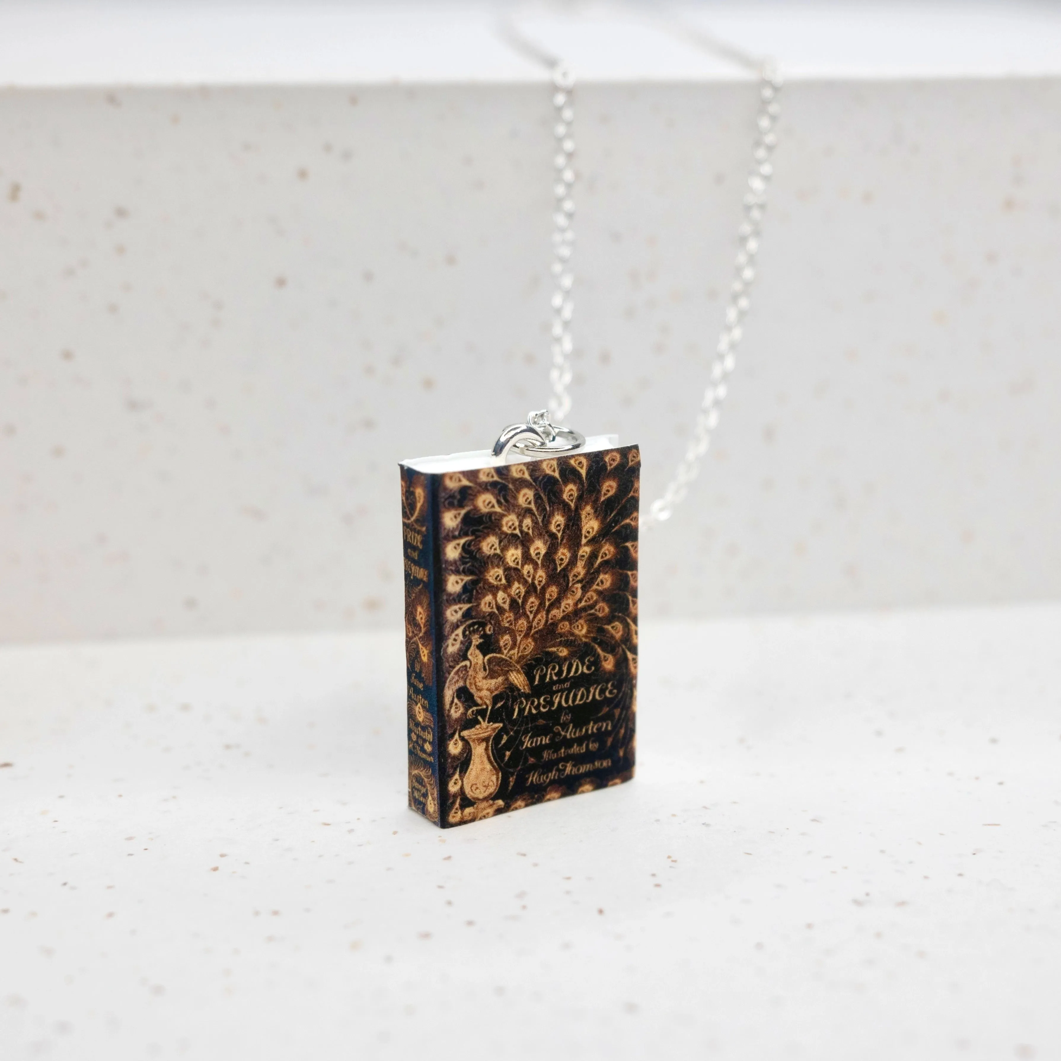 Pride & Prejudice Book Cover Necklace in Silver