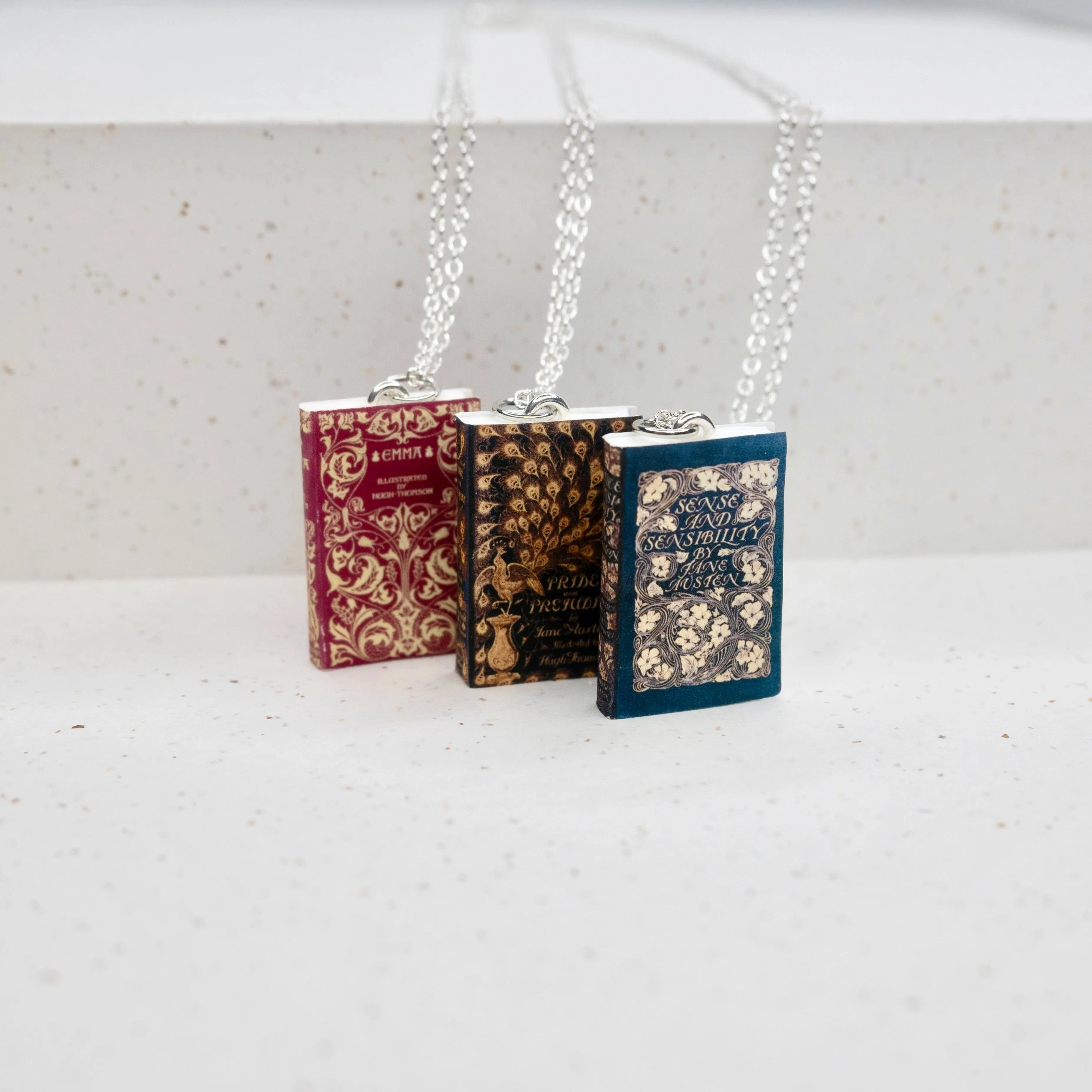 Pride & Prejudice Book Cover Necklace in Silver