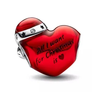 "All I Want For Christmas" Charm - 925 Sterling Silver