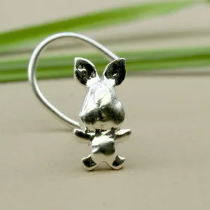 Rabbit Shape Sterling Silver Nose pin for Girls and women in Twisted style