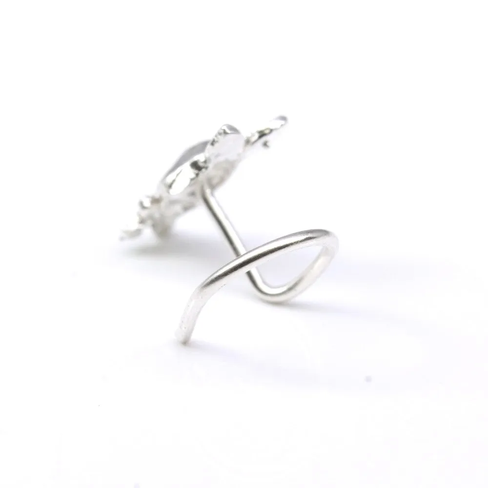 Rabbit Shape Sterling Silver Nose pin for Girls and women in Twisted style