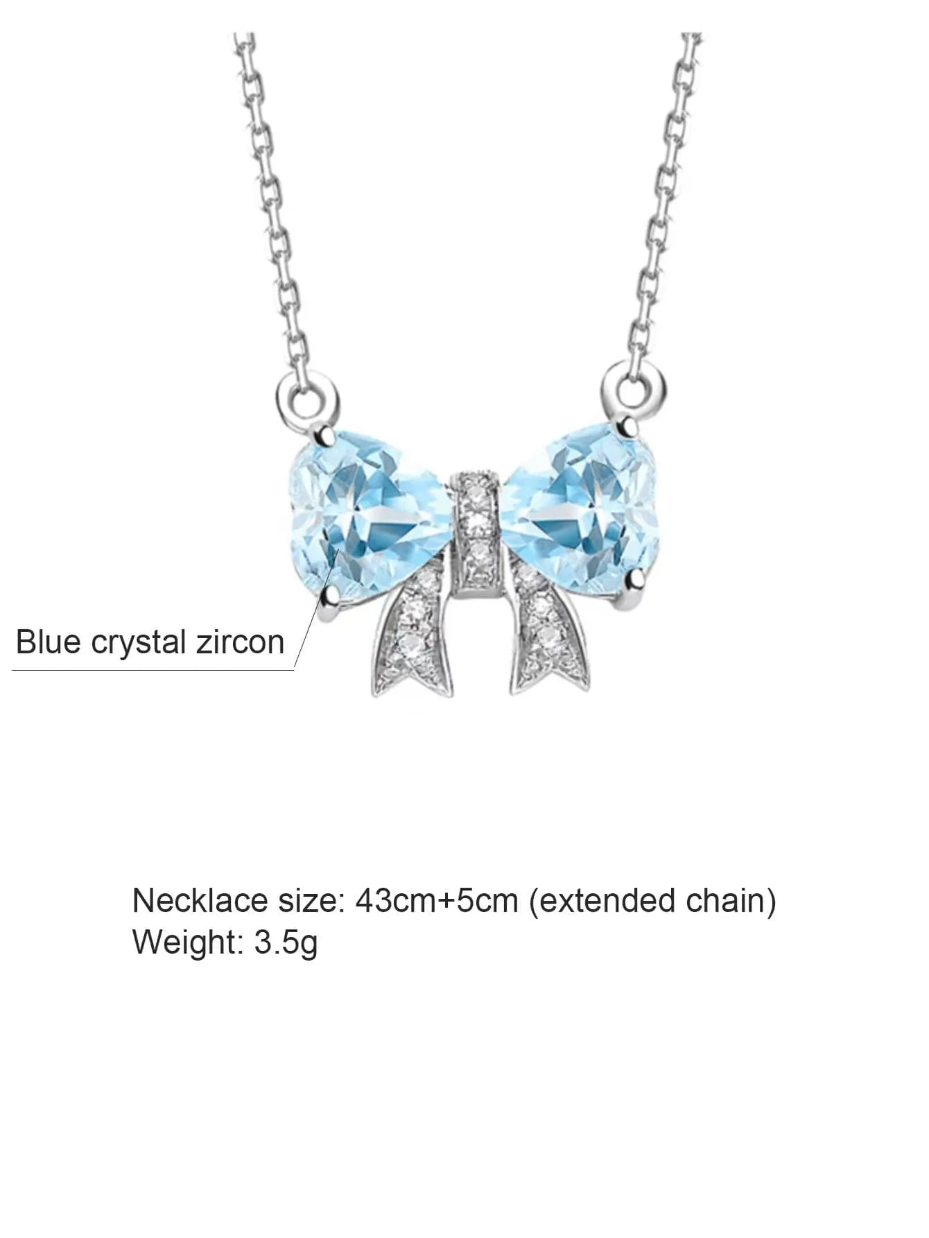 Rhinestone Bow Charm Necklace Dainty Necklace Elegant Jewelry Creative Necklace
