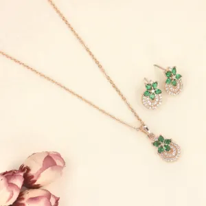 Rose Gold Flower Pendants Set - SIA437926_C