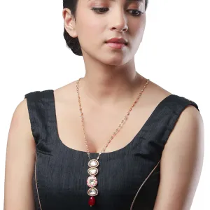 Ruby Meenakari Pendant With Chain - HRNS135