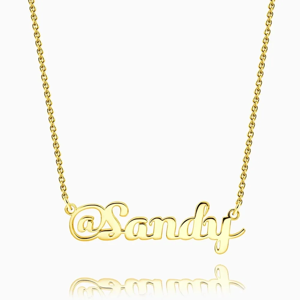 @Sandy - Personalized Sterling Silver @ Name Necklace Yellow Gold Plated