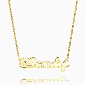 @Sandy - Personalized Sterling Silver @ Name Necklace Yellow Gold Plated