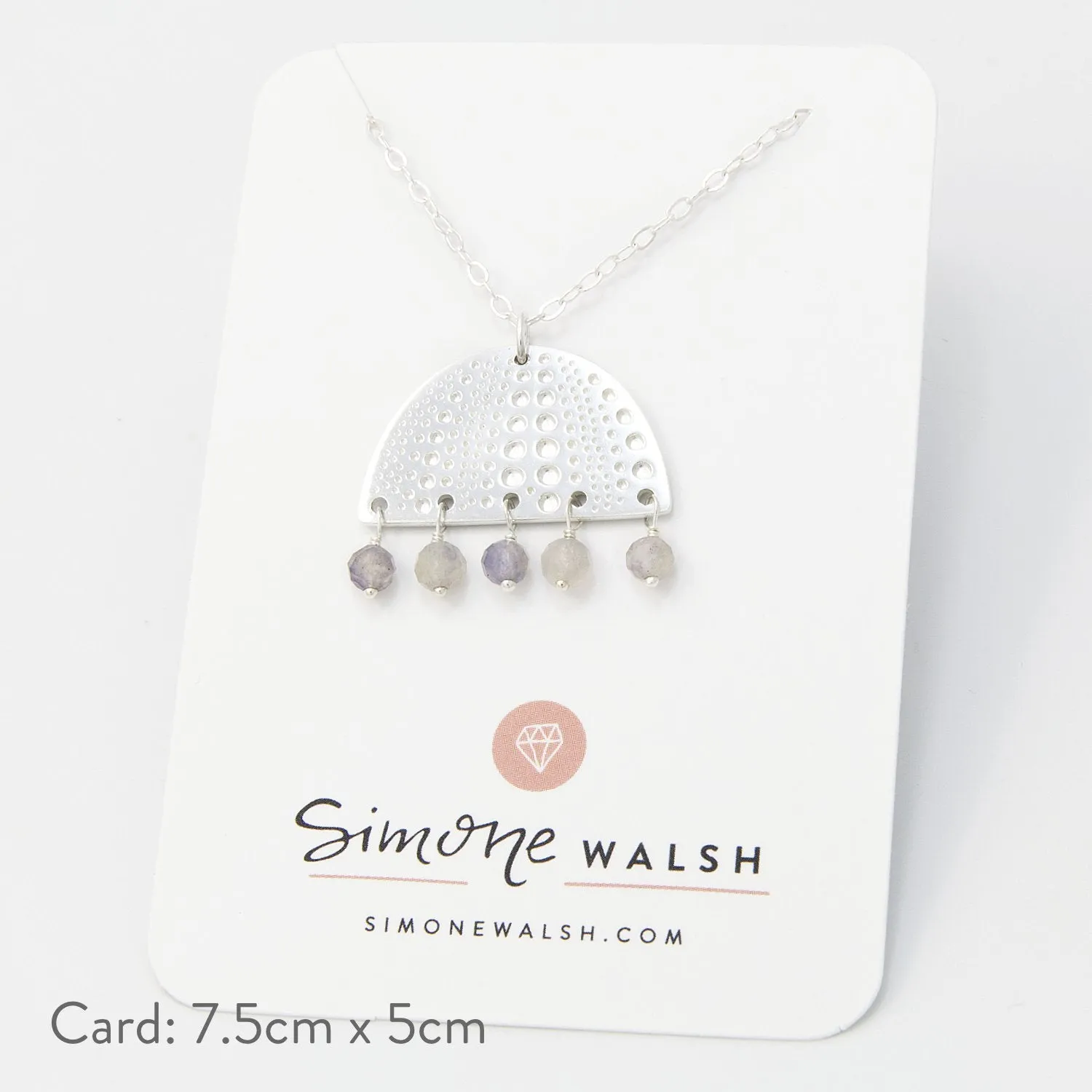 Sea Urchin & Iolite Silver Pendant Necklace