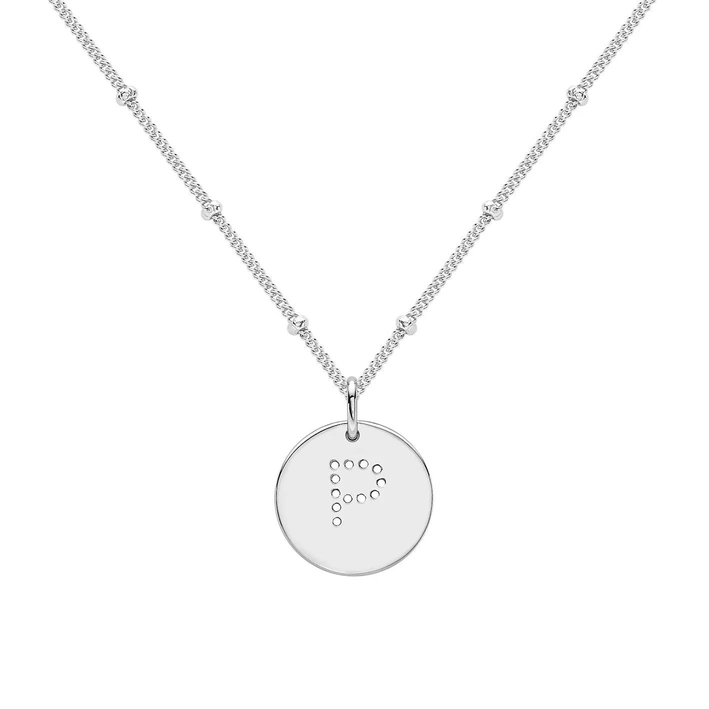Silver Alphabet P Necklace