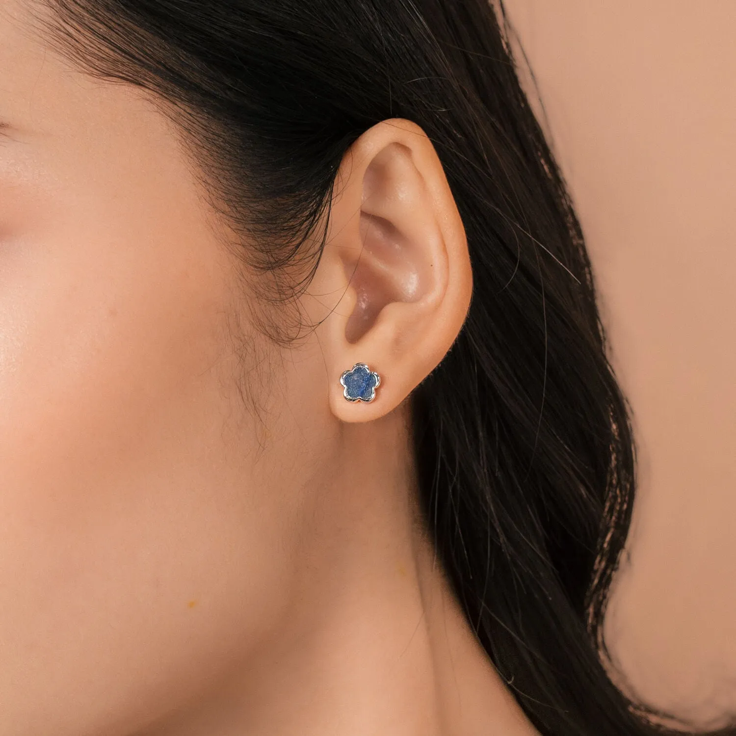 Silver Cerise Studs
