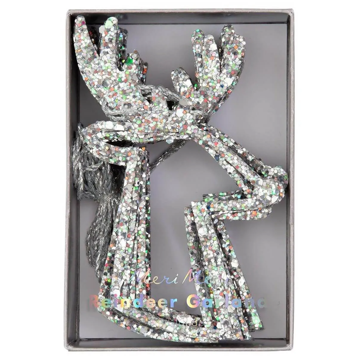 Silver Reindeer Mini Garland by Meri Meri