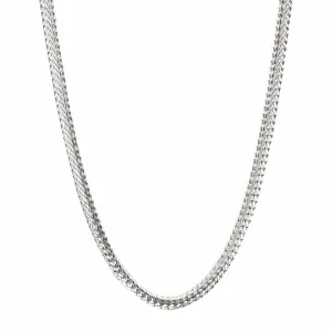 Silver Tone Stainless Steel Polished 1mm Square Wheat Chain