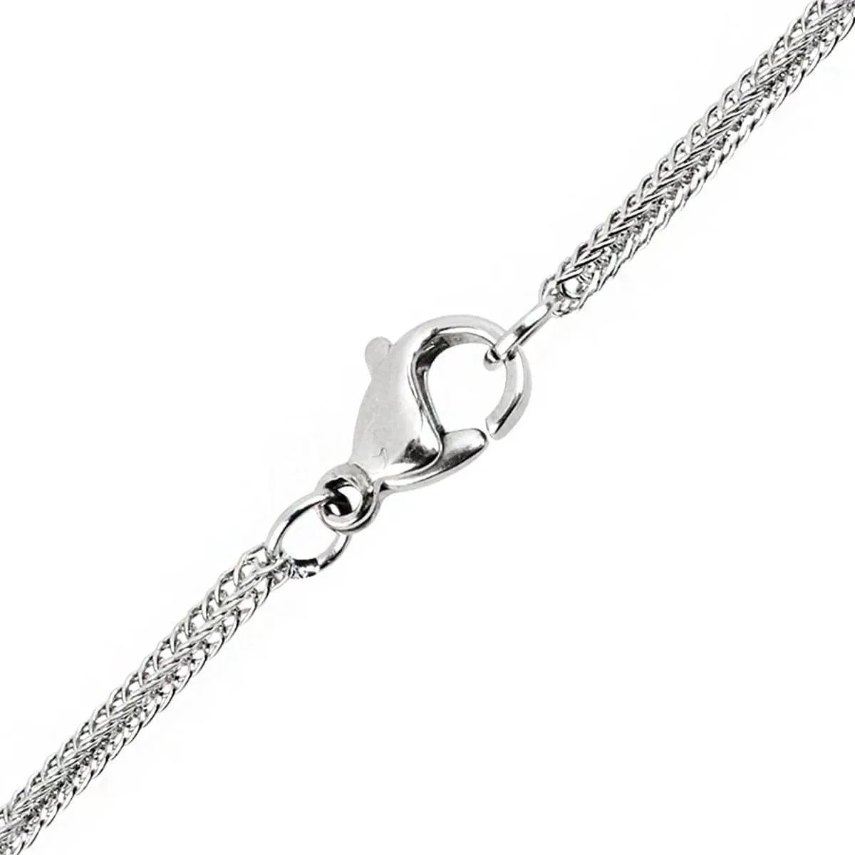 Silver Tone Stainless Steel Polished 1mm Square Wheat Chain