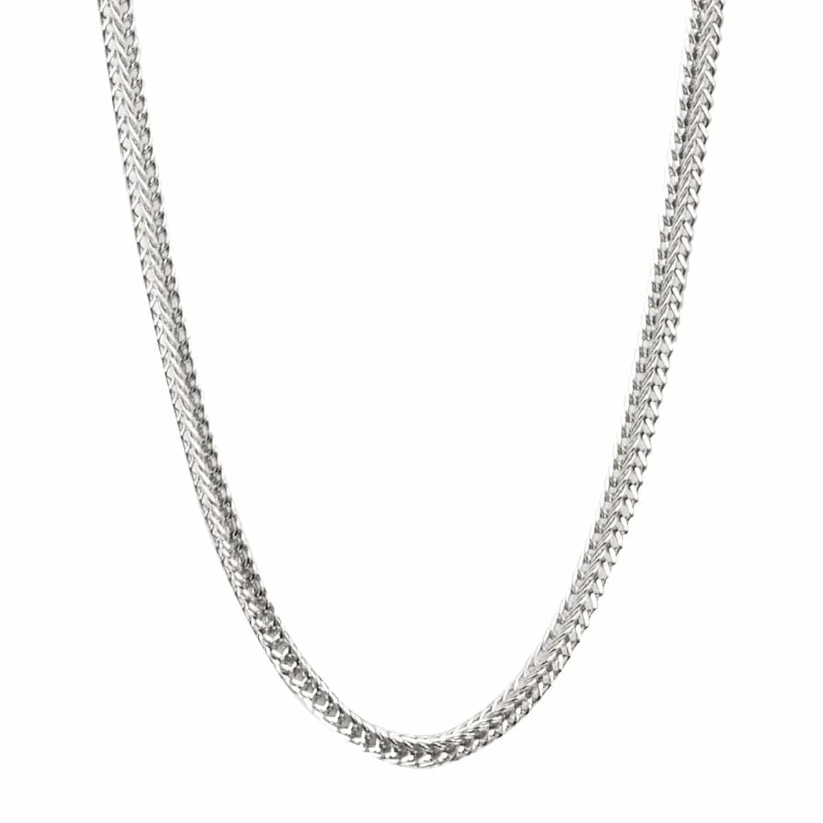 Silver Tone Stainless Steel Polished 1mm Square Wheat Chain