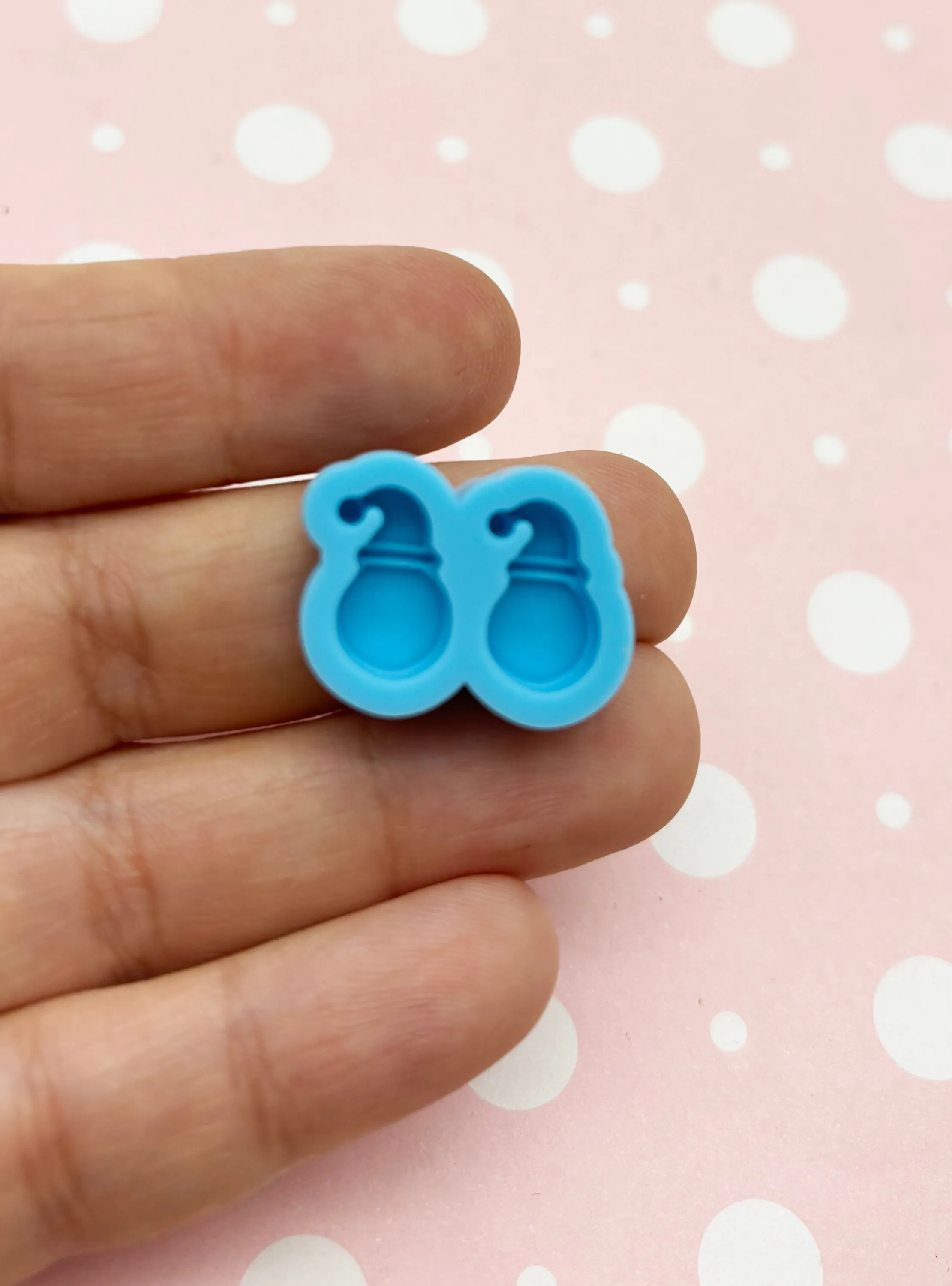 Small Double Cavity Santa Claus Silicone Molds for Earring Cabochons Q17c