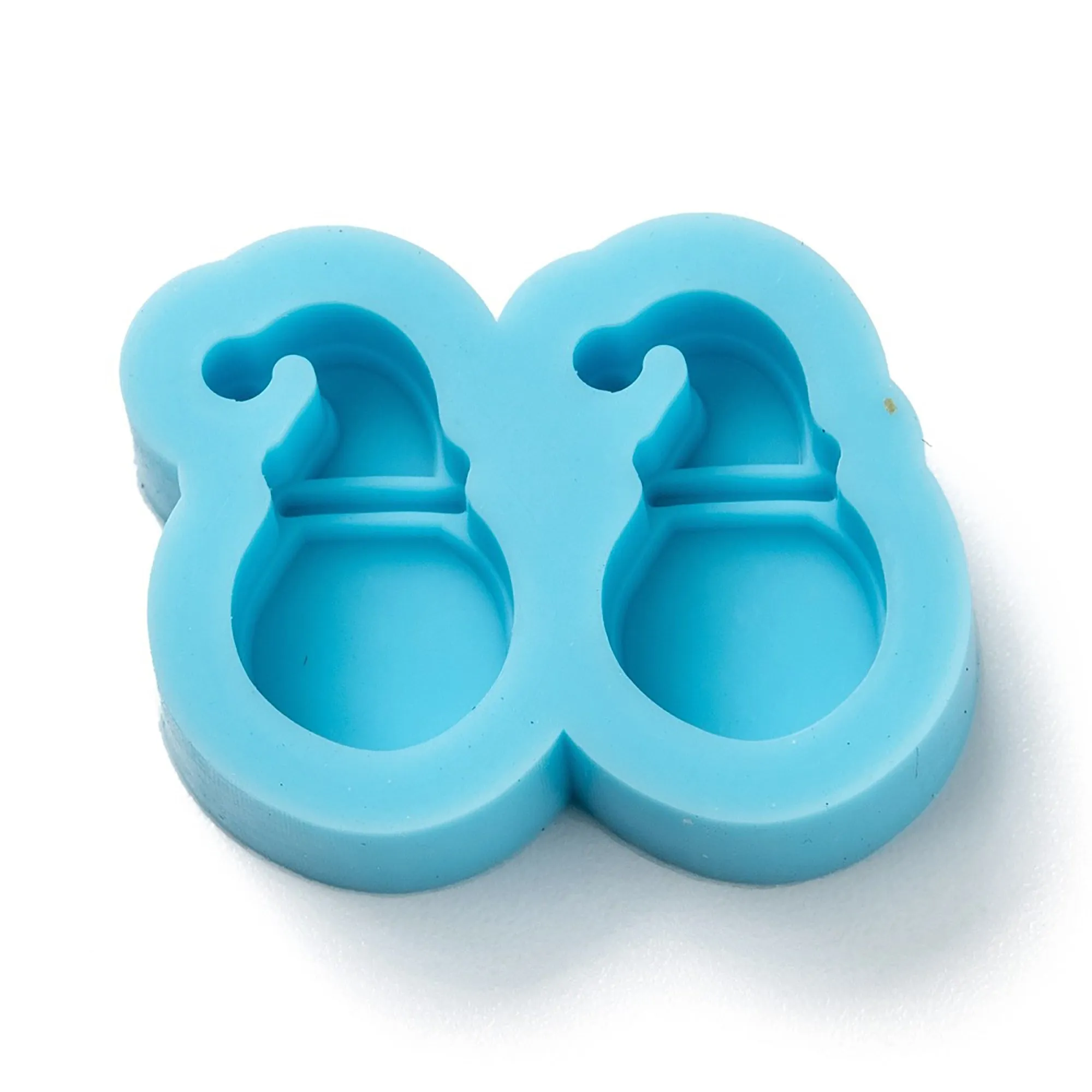 Small Double Cavity Santa Claus Silicone Molds for Earring Cabochons Q17c