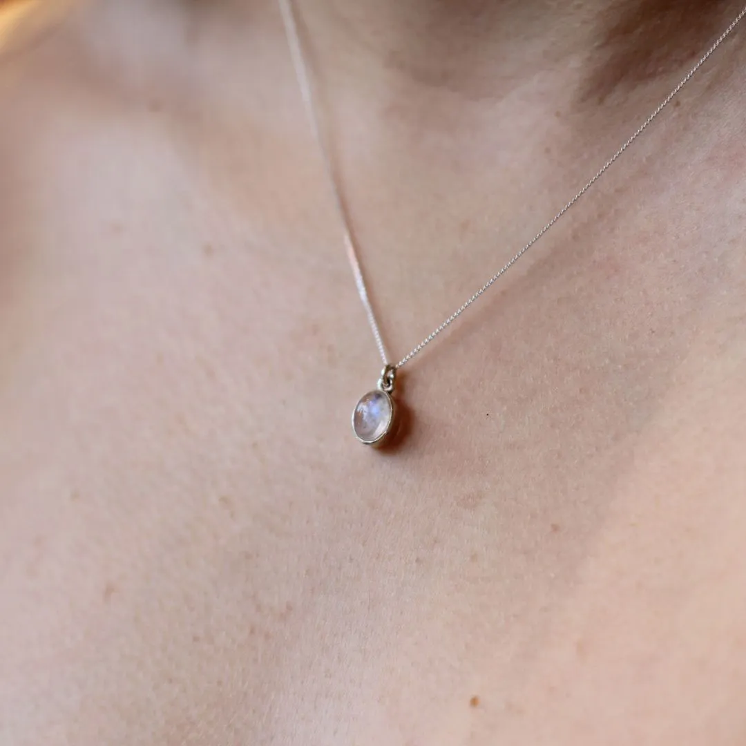 Small Oval Moonstone Necklace
