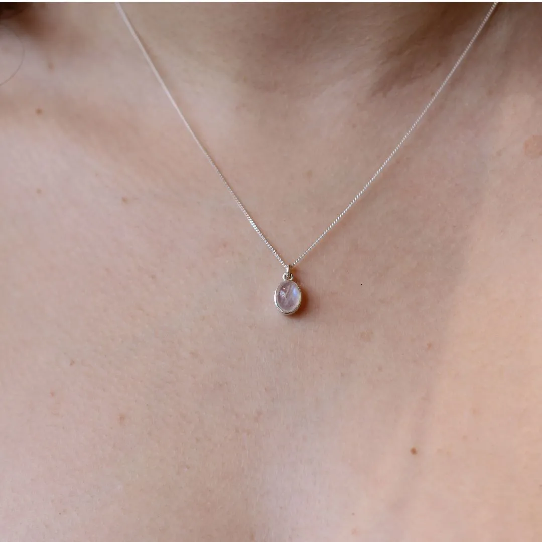 Small Oval Moonstone Necklace
