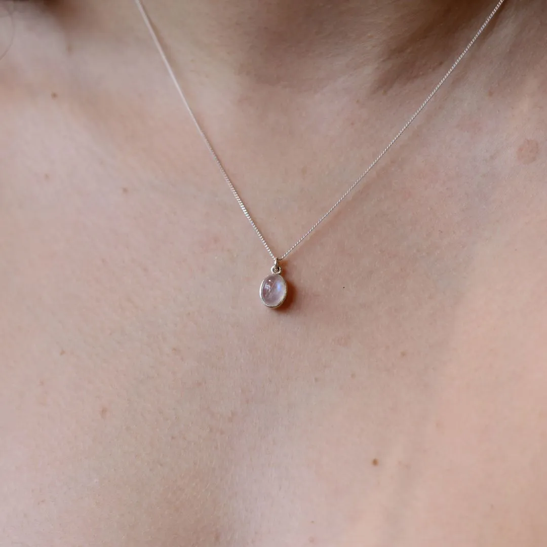 Small Oval Moonstone Necklace