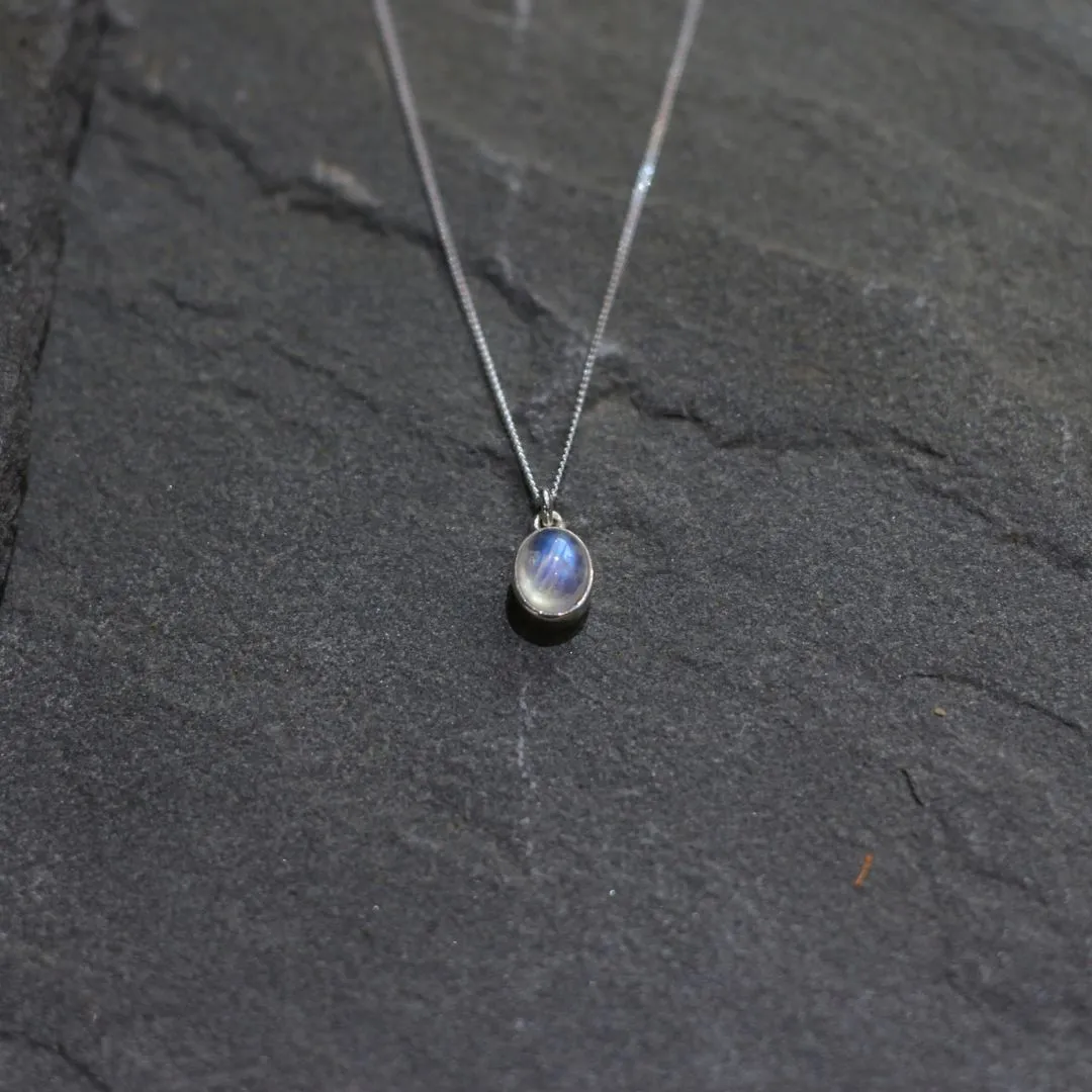 Small Oval Moonstone Necklace