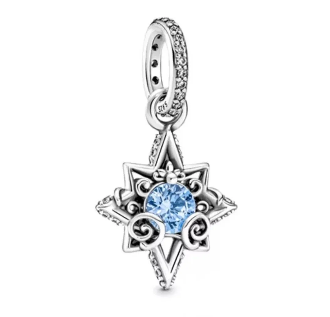 Snowflake Dangle Charm - 925 Sterling Silver