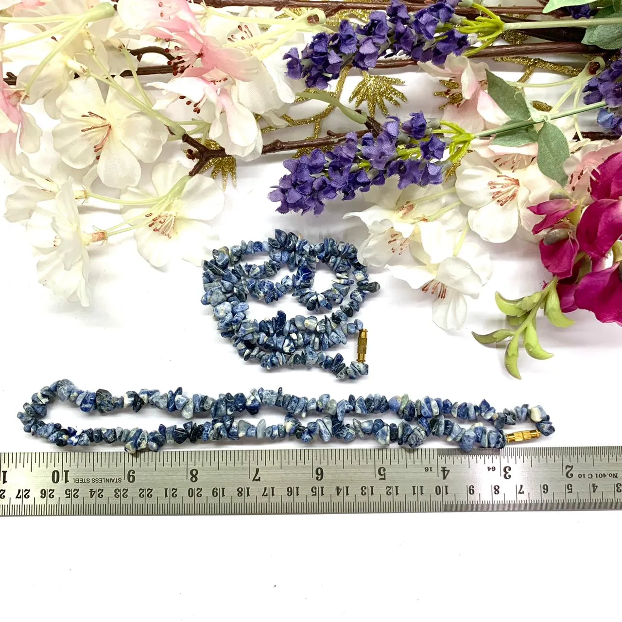 Sodalite 6mm Uncut Beads /Chips Necklace (Creative Expression)