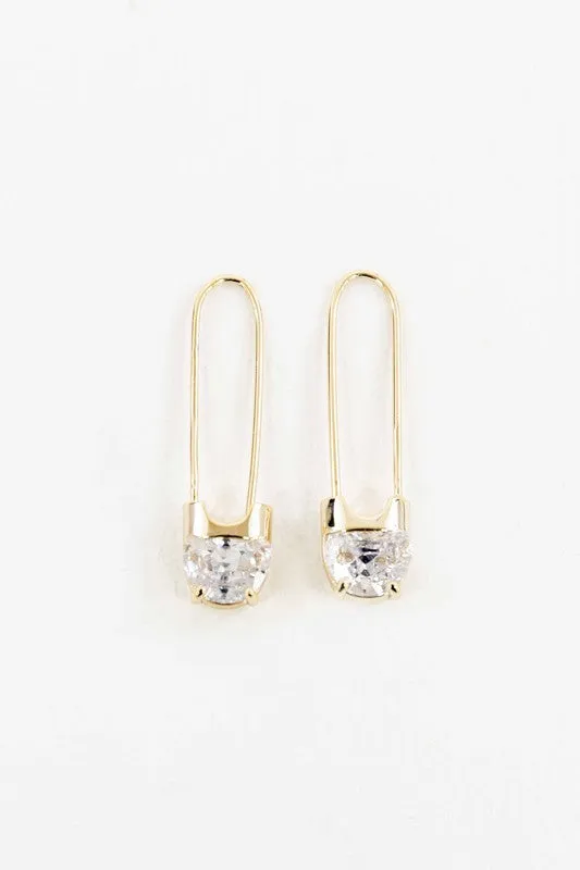 Sparkling Pin Hook Earrings