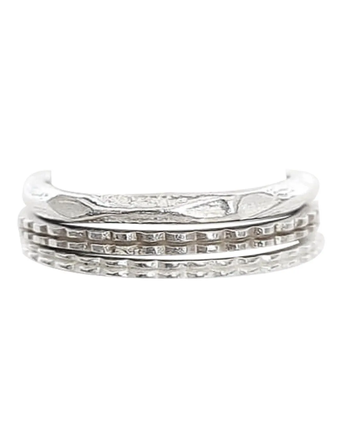 STACK RING TREE PYRAMID SILVER SET