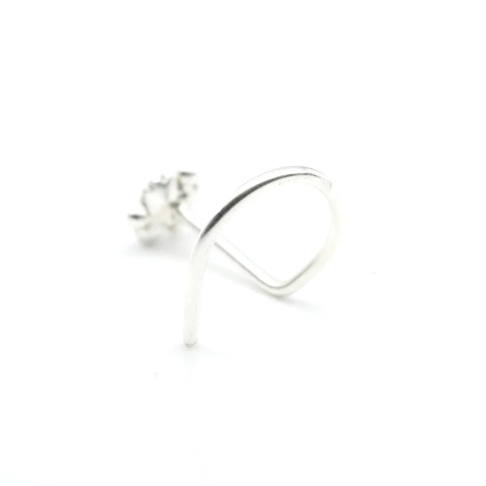 Sterling Silver Nose pin with White stones