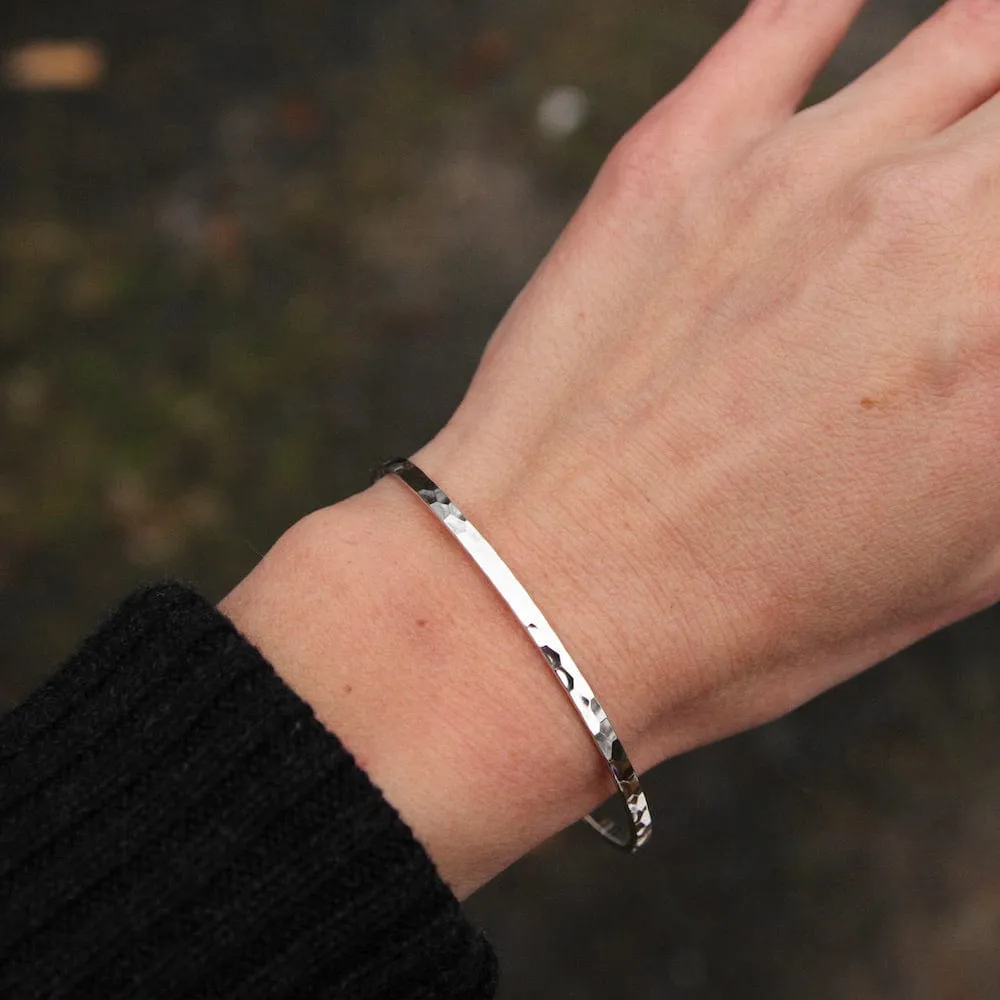 Thin Hammered Bangle