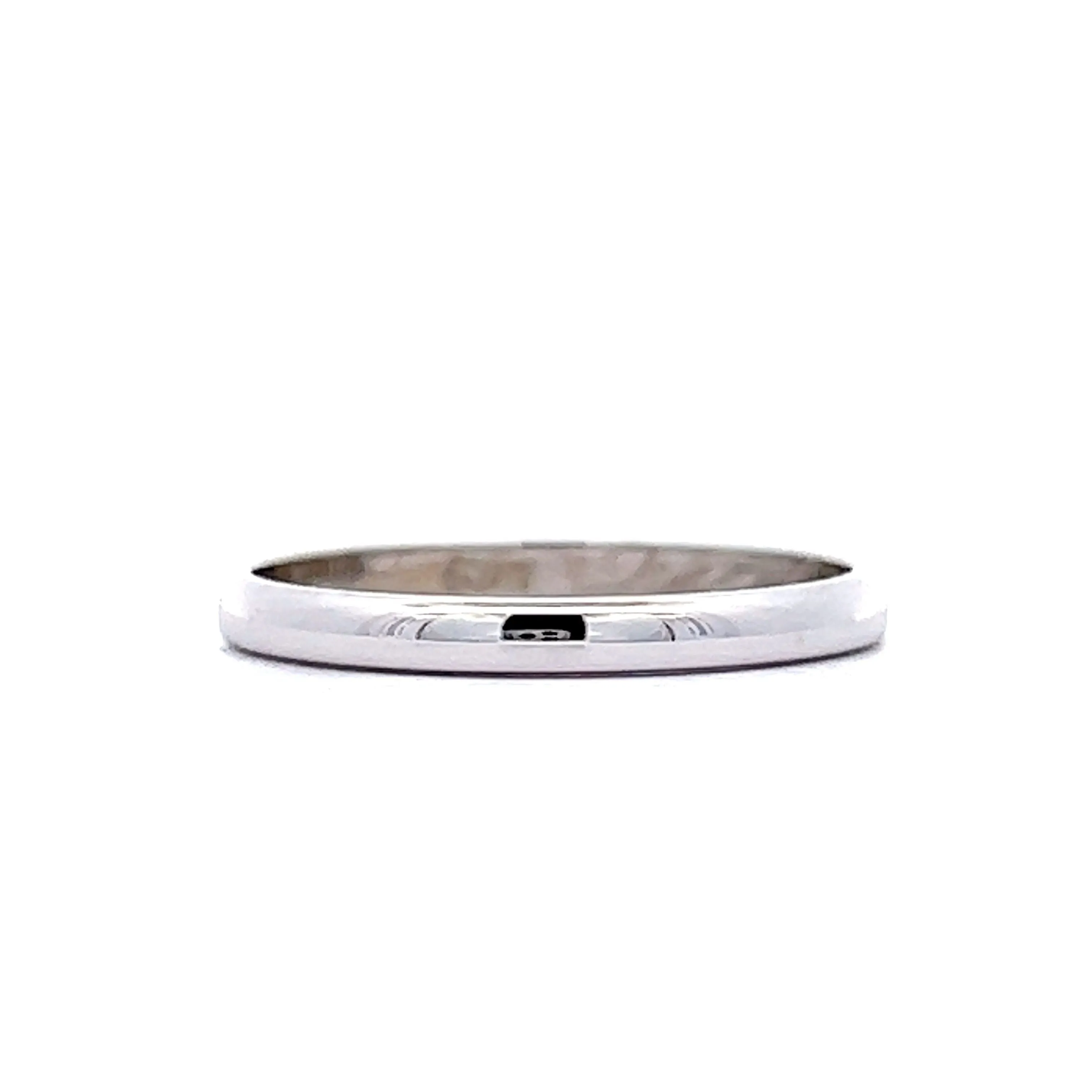 Thin Mid-Century Wedding Band in 14k White Gold