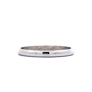 Thin Mid-Century Wedding Band in 14k White Gold