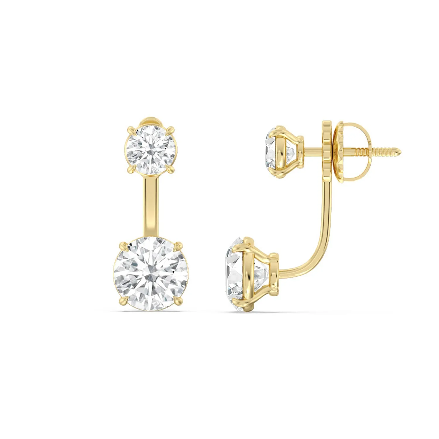 Toi Et Moi Round Front Back Earring
