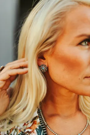 Turquoise Floral Concho Studs