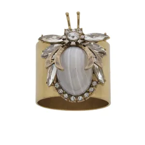 Vintage Bug Napkin Rings, Grey Agate, Set of Two