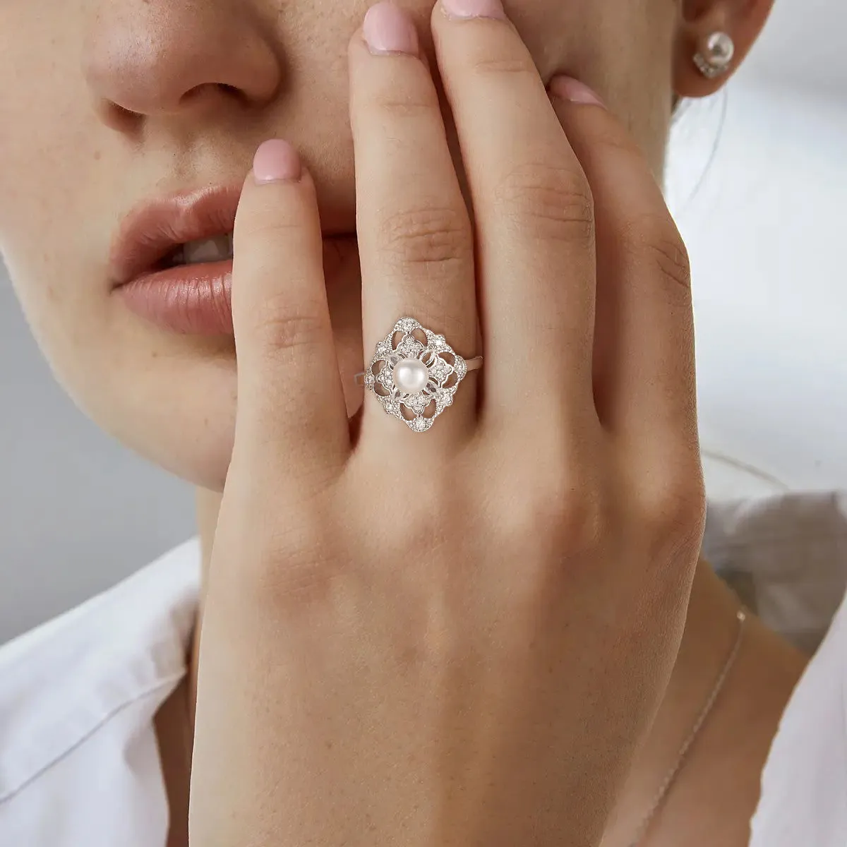 Vintage Pearl Engagement Rings