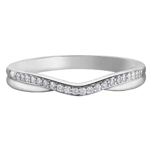 White Gold and Diamond Contour Band
