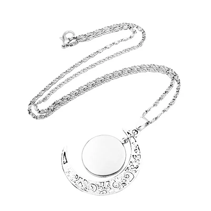Wholesale 12 Constellations Crescent Time Gem Moon Necklaces