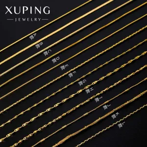 Wholesale 12pcs Gold-plated Simple Plain Chain Snake Bone Chain Box Pearl Necklaces