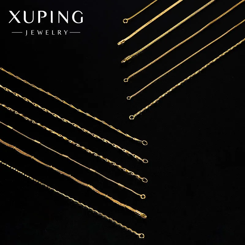 Wholesale 12pcs Gold-plated Simple Plain Chain Snake Bone Chain Box Pearl Necklaces